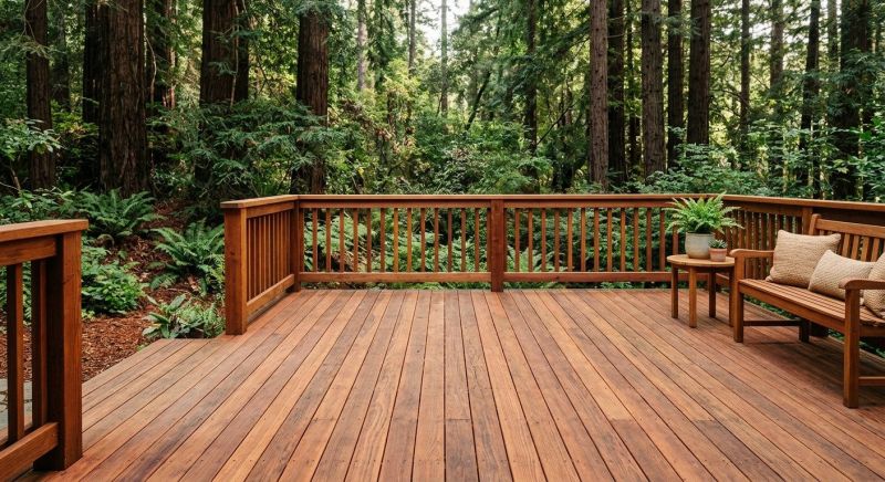 Redwood Deck Installation in Worcester, MA